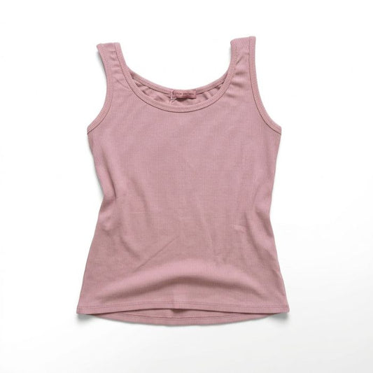 Mekea Tanktop Damen Altrosa figurbetont elastisch Italien - Draufsicht