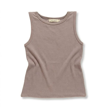 Mekea Baumwoll Tanktop Taupe Damen Basic Fit - Neutrale Ansicht