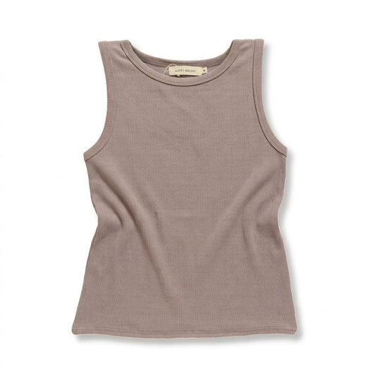 Mekea Baumwoll Tanktop Taupe Damen Basic Fit - Neutrale Ansicht