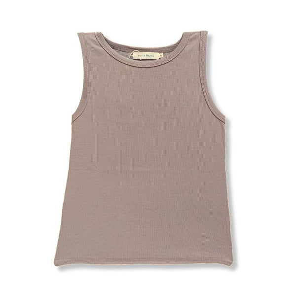 Mekea Baumwoll Tanktop Taupe Damen Basic Fit - Neutrale Ansicht