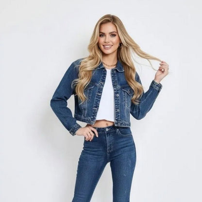 Mekea Denim Jacke Damen Blue Wash Detail Knöpfe