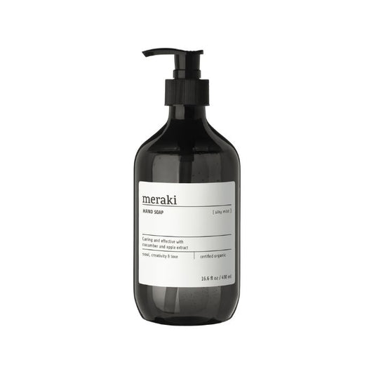 Meraki Handseife Silky Mist Flasche 490 ml vor weißem Hintergrund
