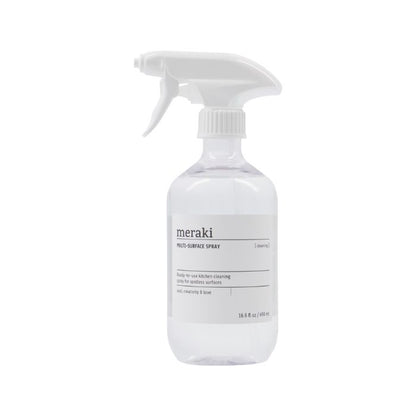 Meraki Küchenreiniger Klar in transparenter Sprühflasche mit weißem Etikett