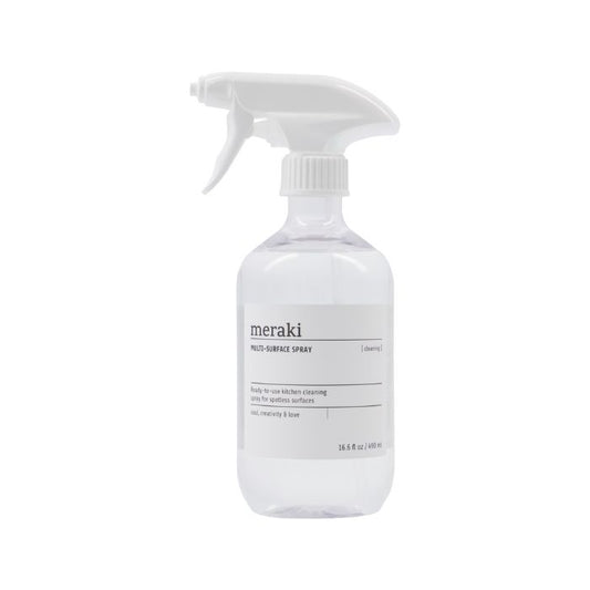 Meraki Küchenreiniger Klar in transparenter Sprühflasche mit weißem Etikett