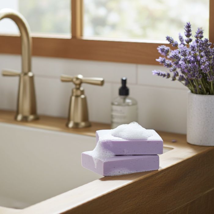 Greenman Seife – Nachtzeit mit Lavendel & Geranium, 100 g - Badezimmer Ambiente