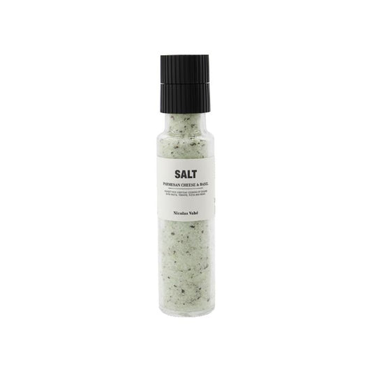 Nicolas Vahé Salz mit Parmesan und Basilikum in Keramikmühle