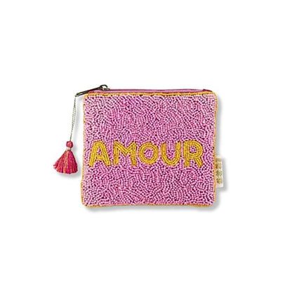 Perlen Geldbörse Amour Rosa handbestickt Miyuki Perlen Mekea