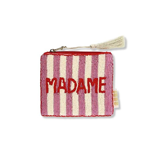 Perlen Geldbörse Madame Rosa/Beige handbestickt Miyuki Perlen Mekea