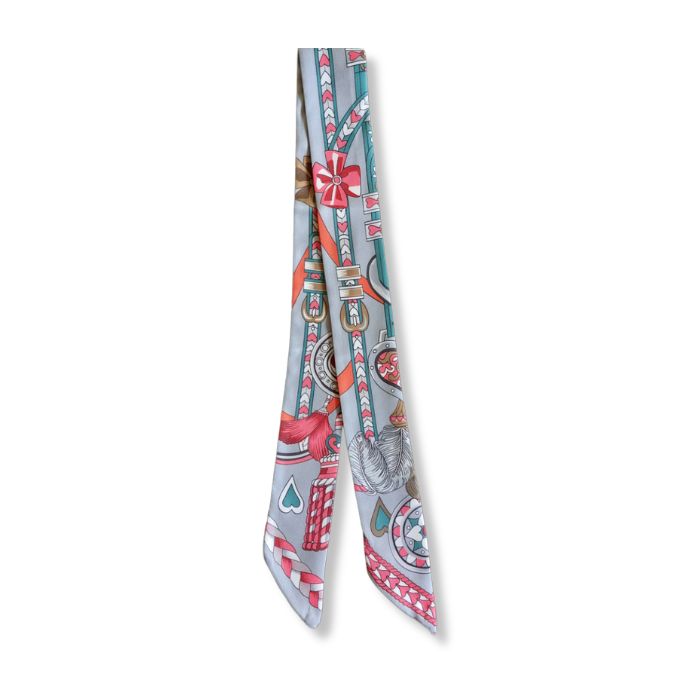 Twilly Bandana Herz Gruen Orange Rot schmaler Schal Accessoire Mekea