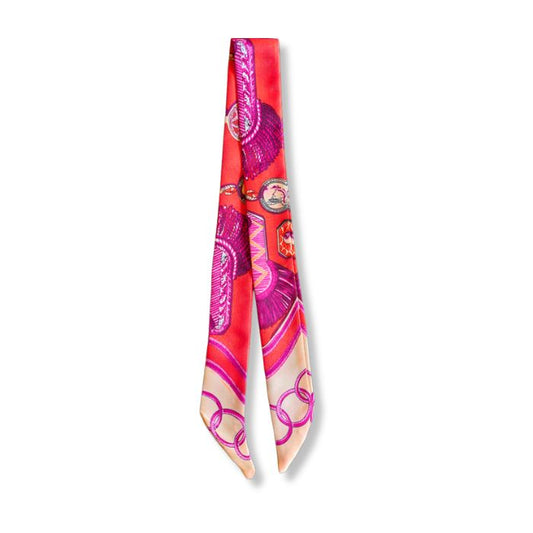 Twilly Bandana Ringborduere Orange Magenta Beige schmales Accessoire Mekea