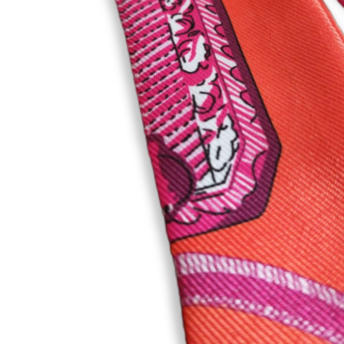Twilly Bandana Ringborduere Orange Magenta Beige schmales Accessoire Mekea