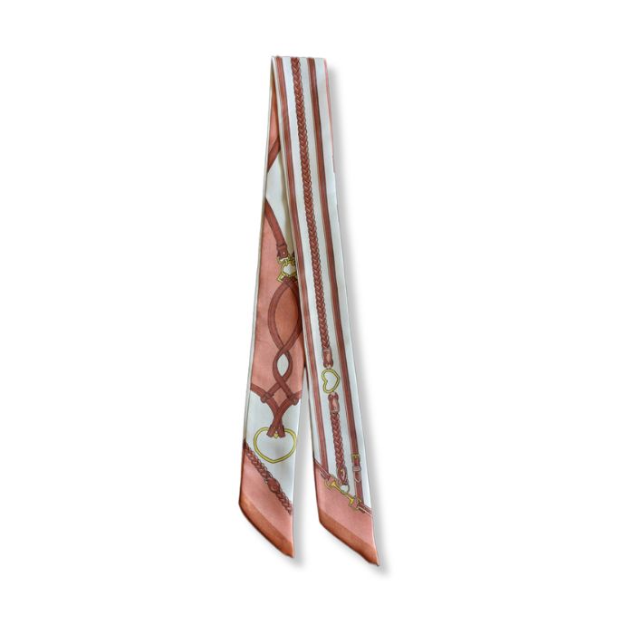 Twilly Bandana Zopfmuster Offwhite Hellbraun Braun schmales Accessoire Mekea