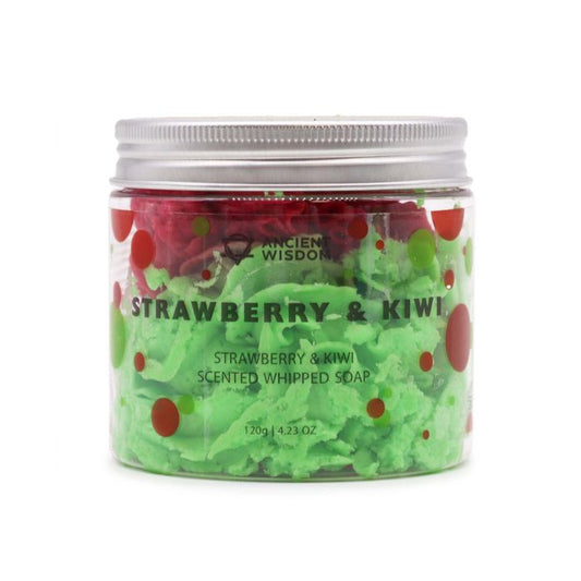 Whipped Soap Erdbeer & Kiwi – cremige Duschseife im Glas, 120 g